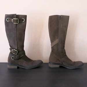 Cordani Suede Buckle Tall Boots